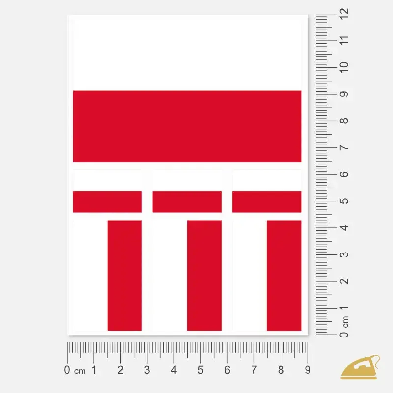 Nažehlovačky na oděvy pro sport a fandění - polská vlajka.