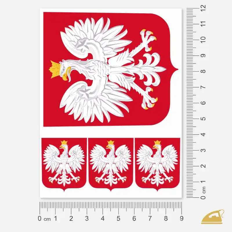 Nažehlovací potisk na oděvy - polský státní znak.