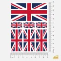 Nažehlovací potisk - vlajka Velká Británie - 3 velikosti, 7 ks.