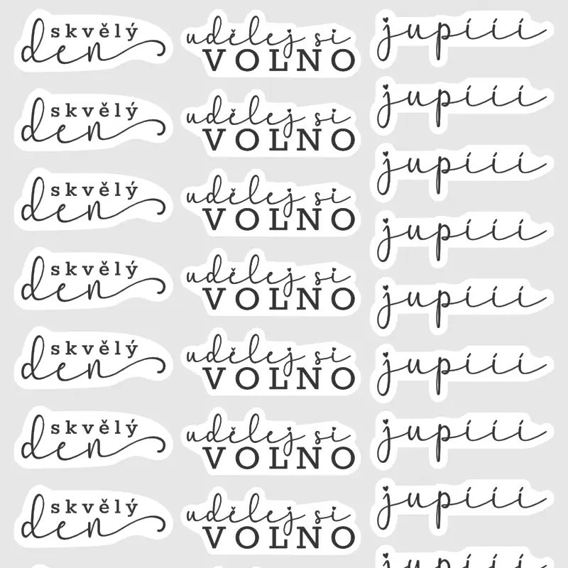 Samolepky do diáře Udělej si volno, Jupí, Skvělý den.