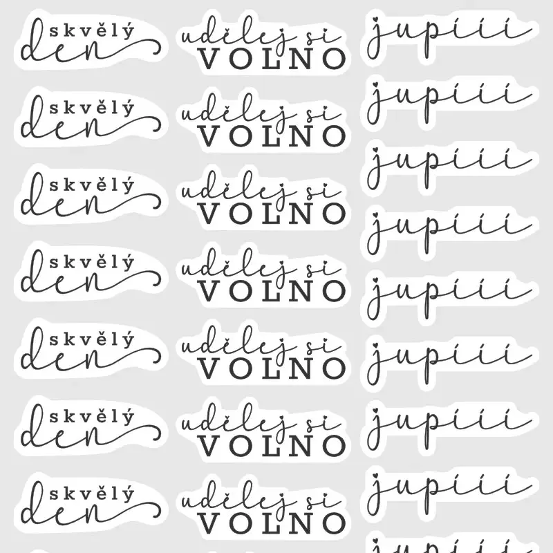 Samolepky do diáře Udělej si volno, Jupí, Skvělý den.