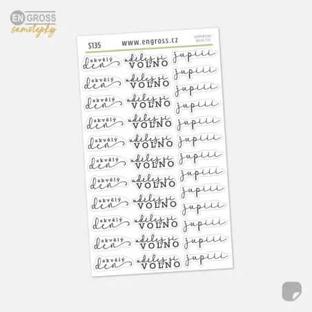 Nálepky do diáře Udělej si volno, Jupí, Skvělý den.