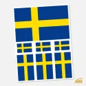 Nažehlovací potisk na textil - švédská vlajka.
