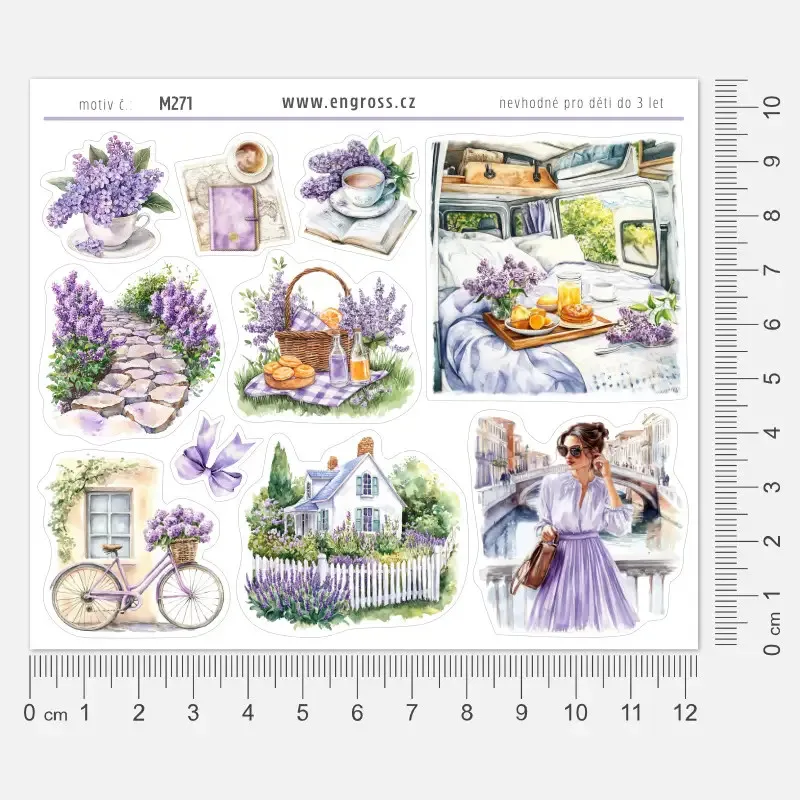 Nálepky jarní výletnické sezóny - snídaně v karavanu, víkend v Benátkách.