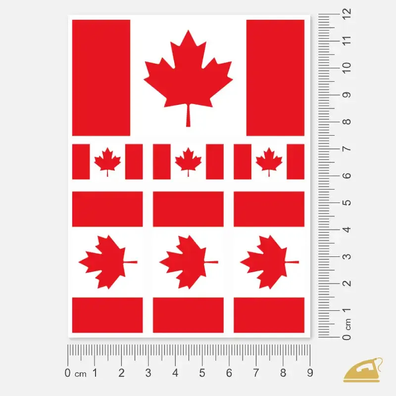 Potiskni si tričko kanadskou vlajkou, 7 ks na archu.