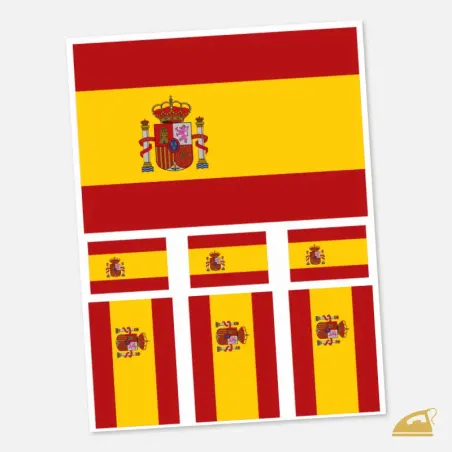 Nažehlovací potisk na textil - španělská vlajka 7 ks.
