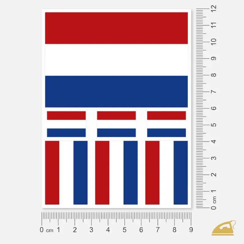 Nažehlovačka na dresy a trička pro fanoušky - holandská vlajka 7 ks.
