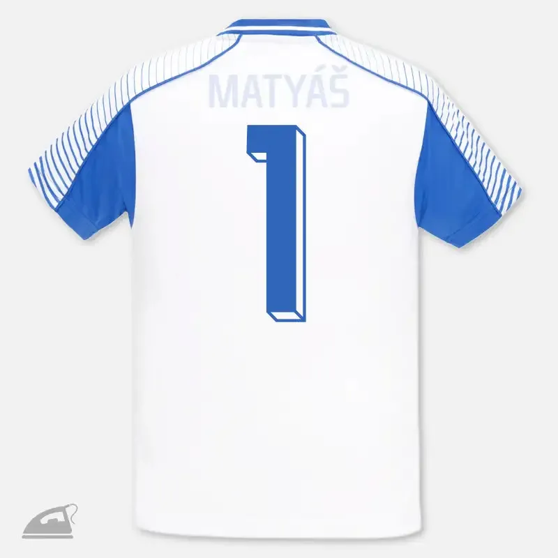 Modrá nažehlovací číslice na dres pro dospělé - 1, k domácímu nažehlení.