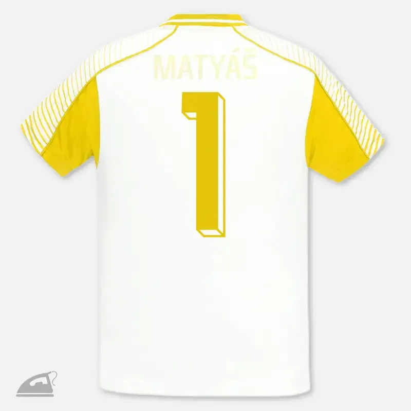 Žlutá nažehlovačka - číslo na sportovní dres - 1, k nažehlení žehličkou.