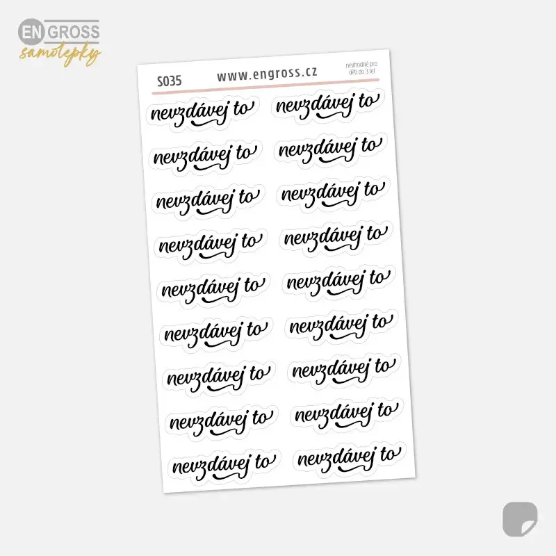 Samolepky do diáře Nevzdávej to.