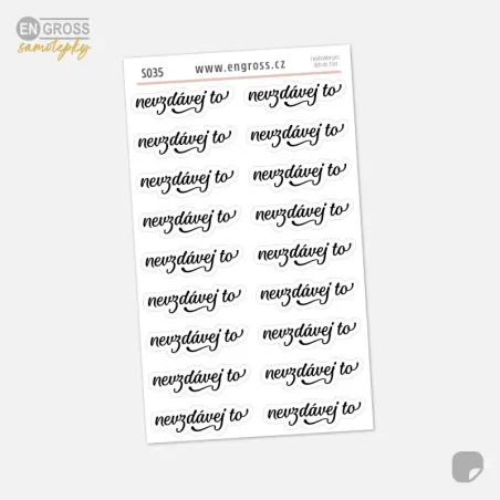 Samolepky do diáře Nevzdávej to.