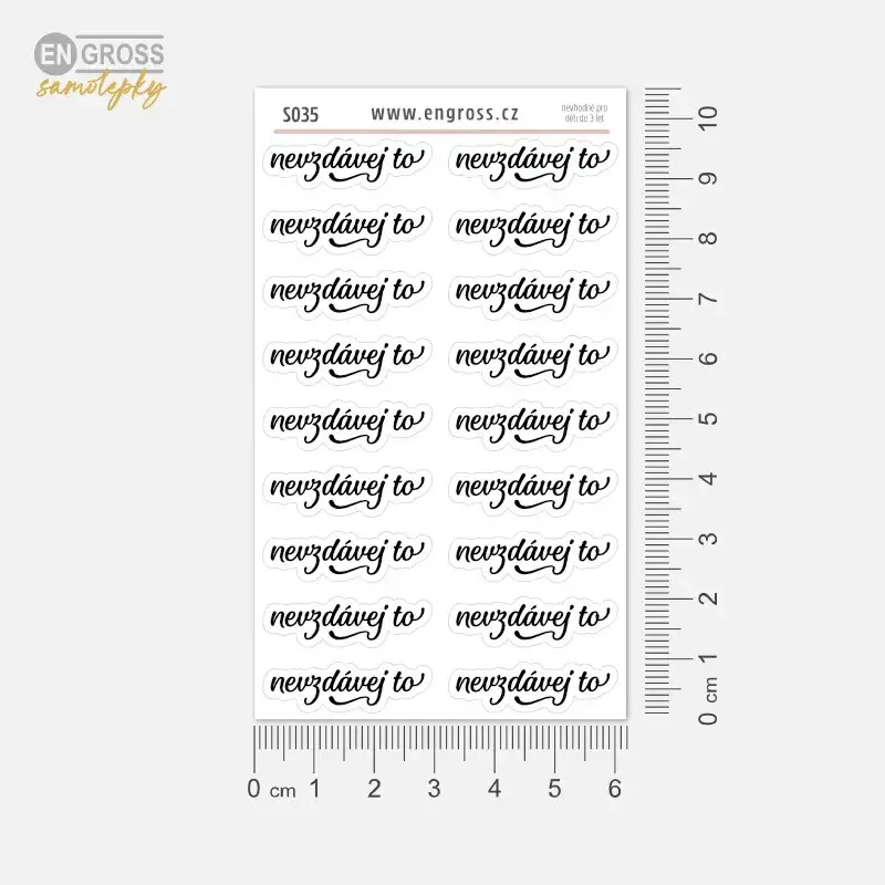 Plánovací nálepky Nevzdávej to.