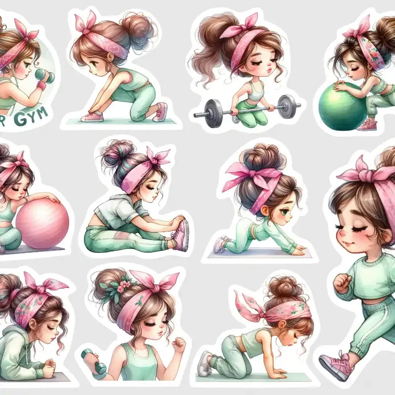 Nálepky pro holky motivující k cvičení