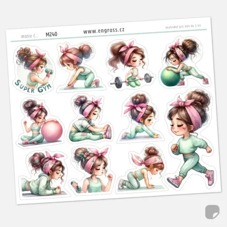 Samolepky holčičí cvičení a posilování