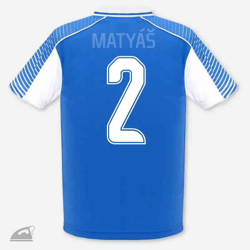 Modré nažehlovací číslo 2 na sportovní dres pro dospělé k nažehlení žehličkou.