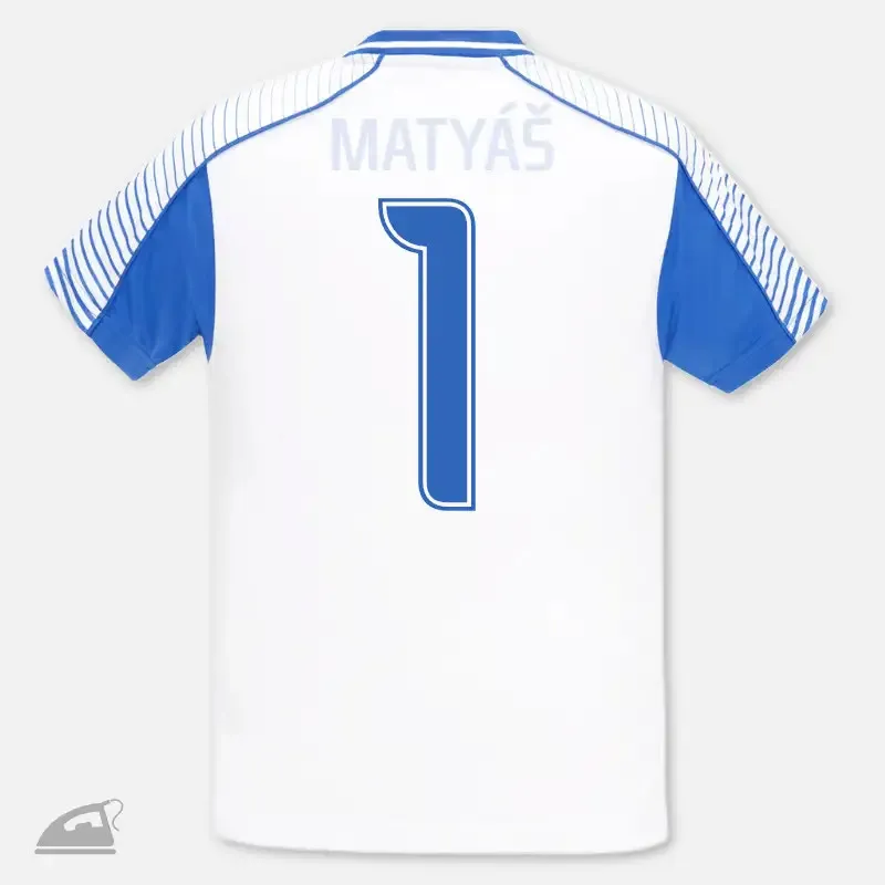 Modré nažehlovací číslo 1 na sportovní dres pro dospělé k nažehlení žehličkou.