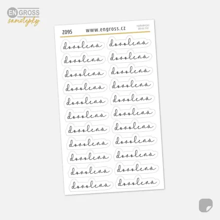 Samolepky do diáře s textem "dovolená".