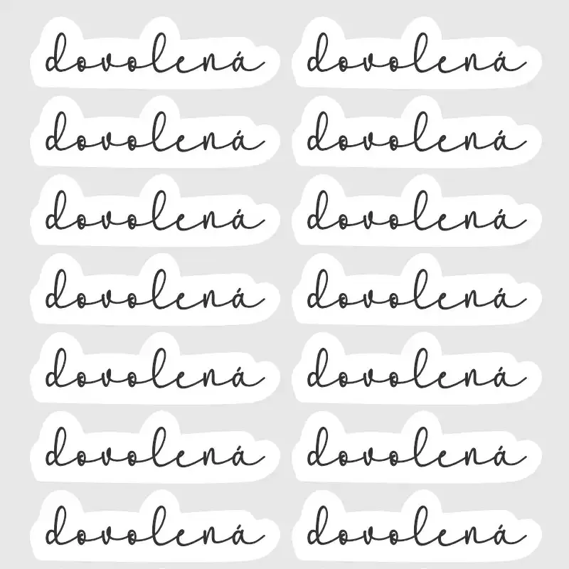 Textové samolepky do diáře - dovolená.