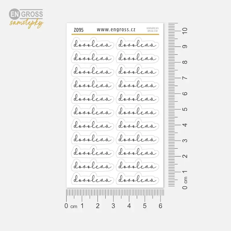 Nálepky do diáře s textem - dovolená.