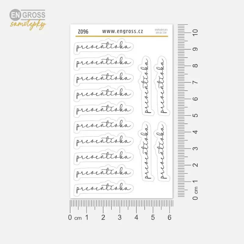 Samolepka do diáře pro přehled v preventivních kontrolách u lékaře.