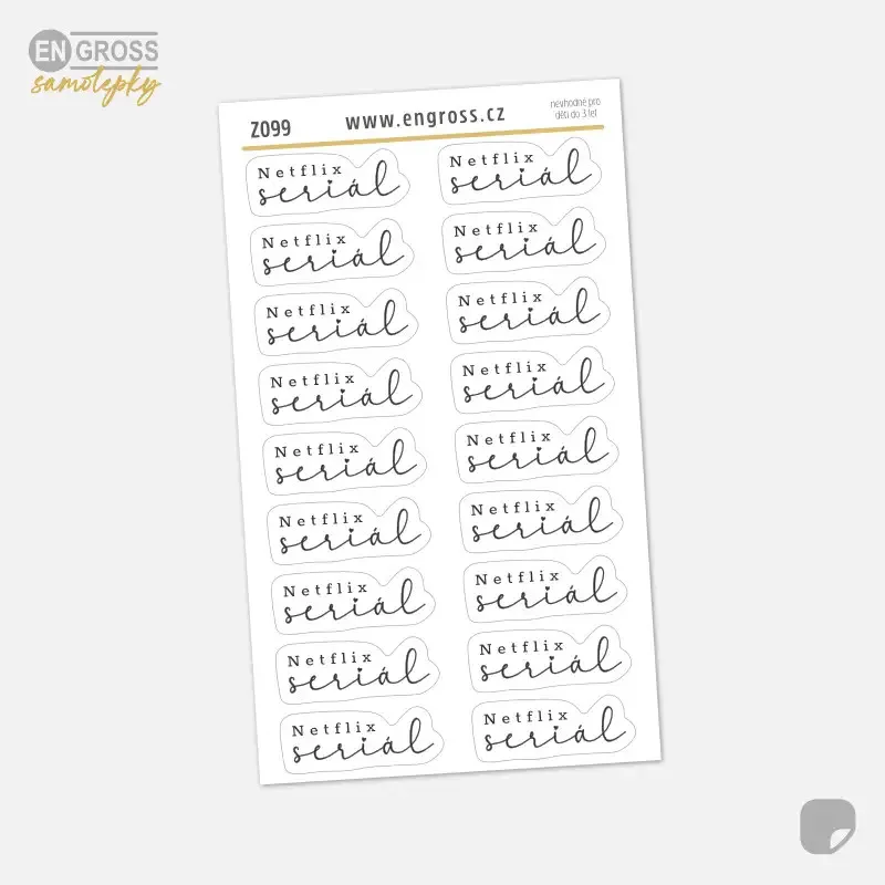 Textové samolepky do diáře - Netflix seriál.