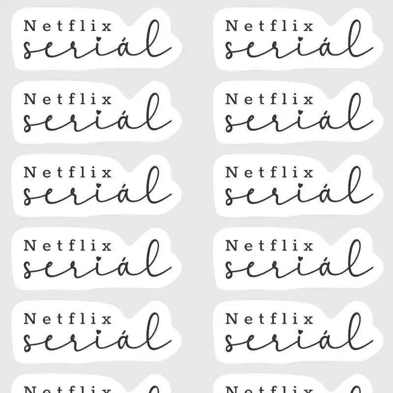Textové nálepky do diáře jako připomínka oblíbeného seriálu na Netflixu.
