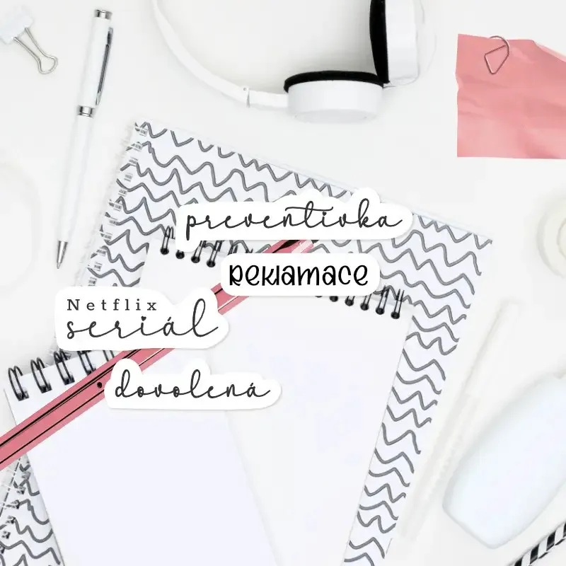 Textové samolepky pro elegantní a stylový diář od Engross.