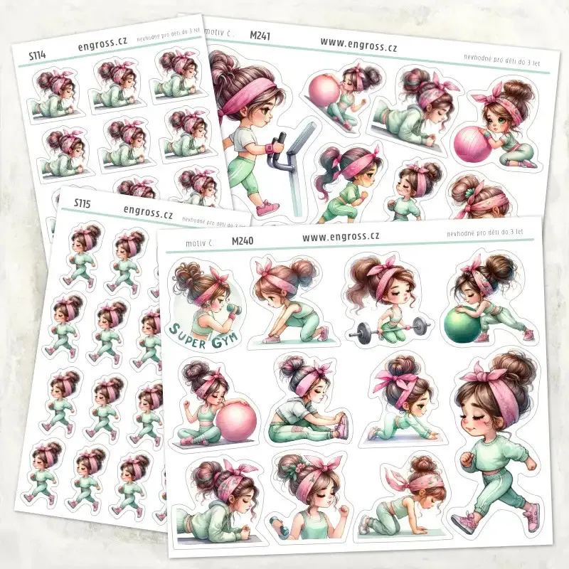 Samolepky do diáře Holčičí cvičení.