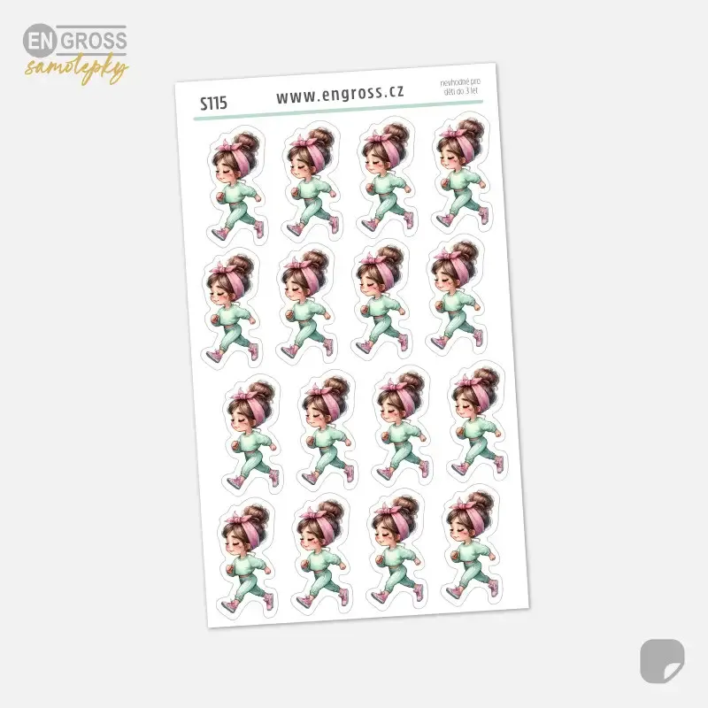 Kreslené samolepky chůze.