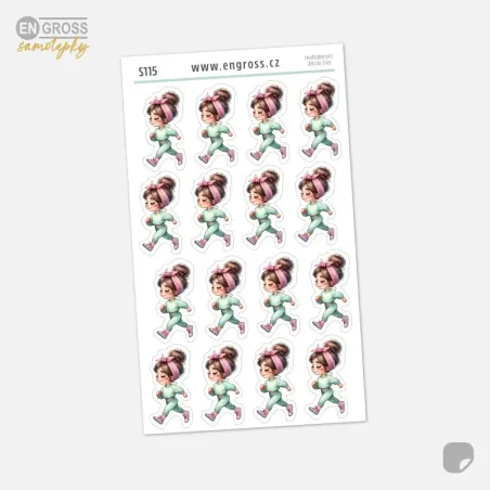 Kreslené samolepky chůze.