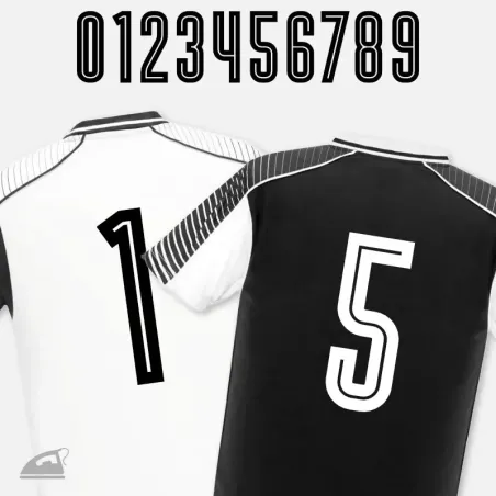 Nažehlovací čísla na sportovní a fotbalové dresy pro dospělé k domácímu nažehlení žehličkou.