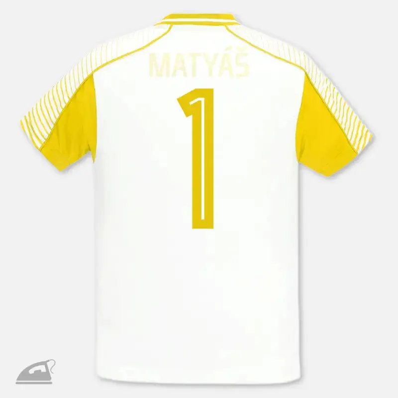 Žluté nažehlovací číslo 1 na sportovní dres pro dospělé k domácímu nažehlení.