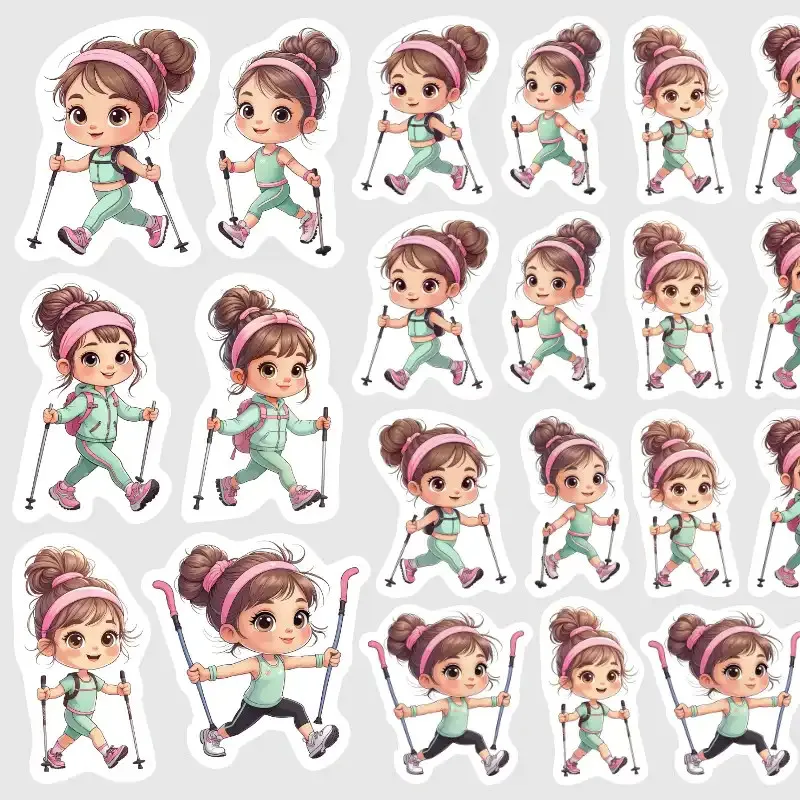 Motivační samolepky nordic walking.