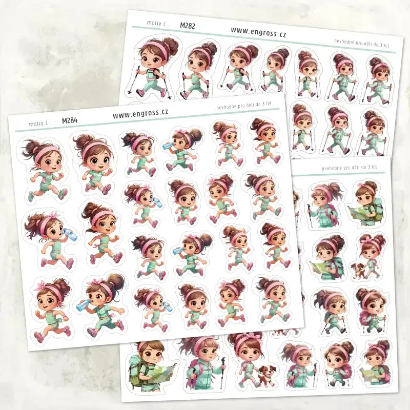 Samolepky kolekce Holčičí cvičení.