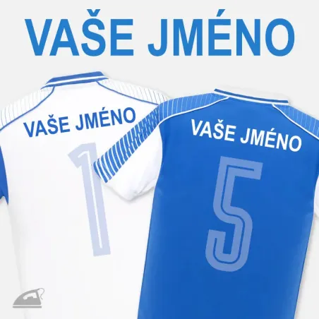 Nažehlovačka jména nebo názvu sportovního klubu na záda dresu - výroba na přání.