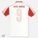 Červený nažehlovací potisk jména nebo názvu sportovního klubu na záda dresu - výroba na přání.