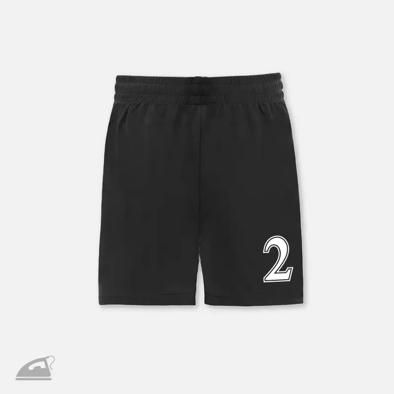 Malé bílé nažehlovací číslo 2 na sportovní a fotbalové dresy a trenýrky.