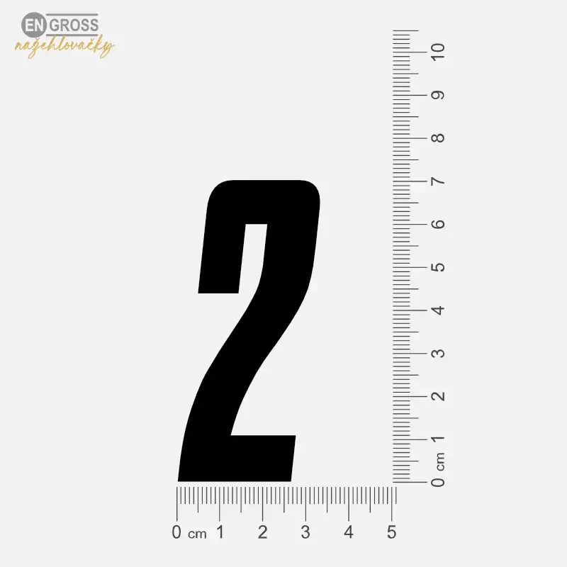 Nažehlovačka malé číslice 2 na sportovní a fotbalové dresy a trenýrky.