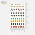 Ekonomický aršík s 54 samolepkami pro plánování údržby auta – vhodné pro bullet journal i klasický diář.