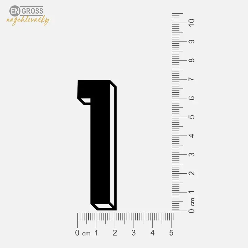 Nažehlovací číslice 1, výška 7 cm, k domácímu nažehlení žehličkou.