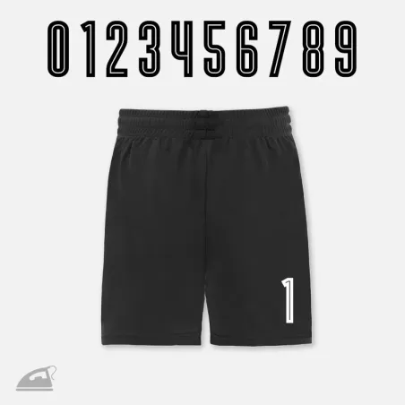 Nažehlovací číslice na fotbalový sportovní dres nebo tričko, k domácímu potisku.