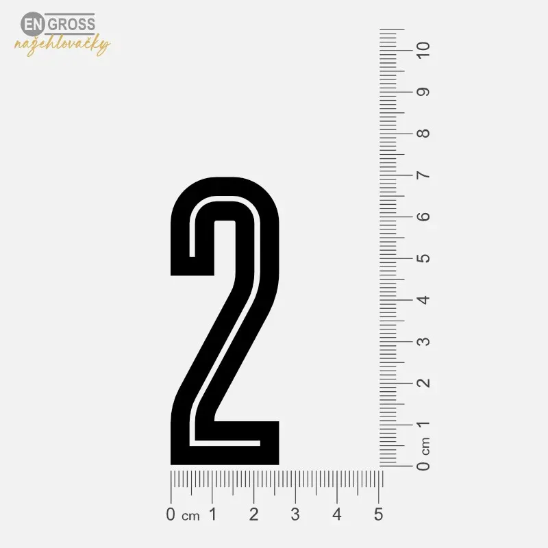 Nažehlovací číslo 2 k nažehlení žehličkou na sportovní dres nebo tričko.