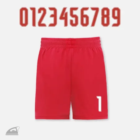 Zažehlovací čísla na dres nebo trenýrky, vhodné k domácímu nažehlení.