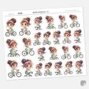 Motivační samolepky do diáře Holčičí cvičení - Cyklistika