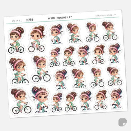 Motivační samolepky do diáře Holčičí cvičení - Cyklistika