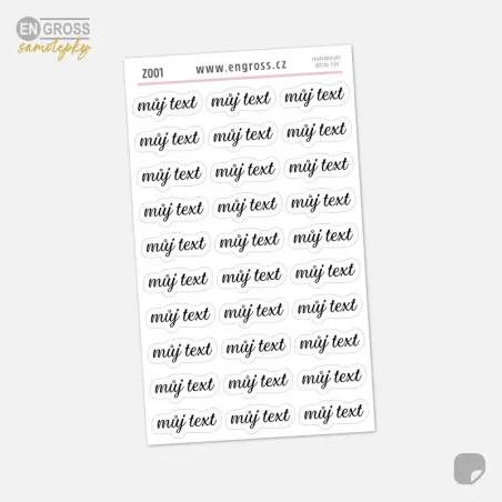 Textová samolepka na přání