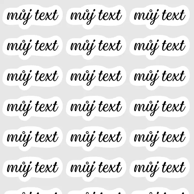 Textová samolepka do diáře na přání.