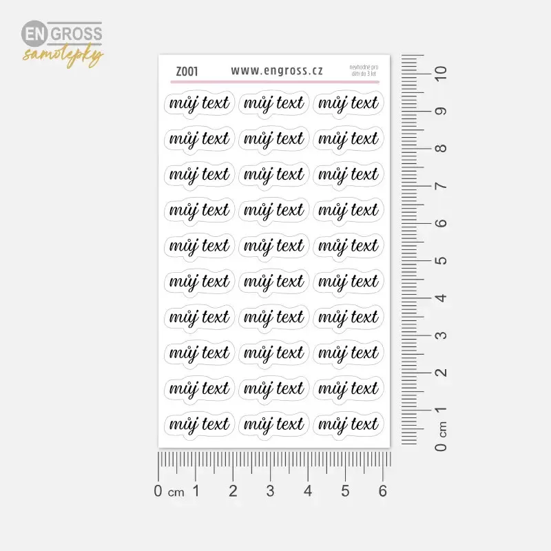 Textové samolepky vyrobíme na zakázku.