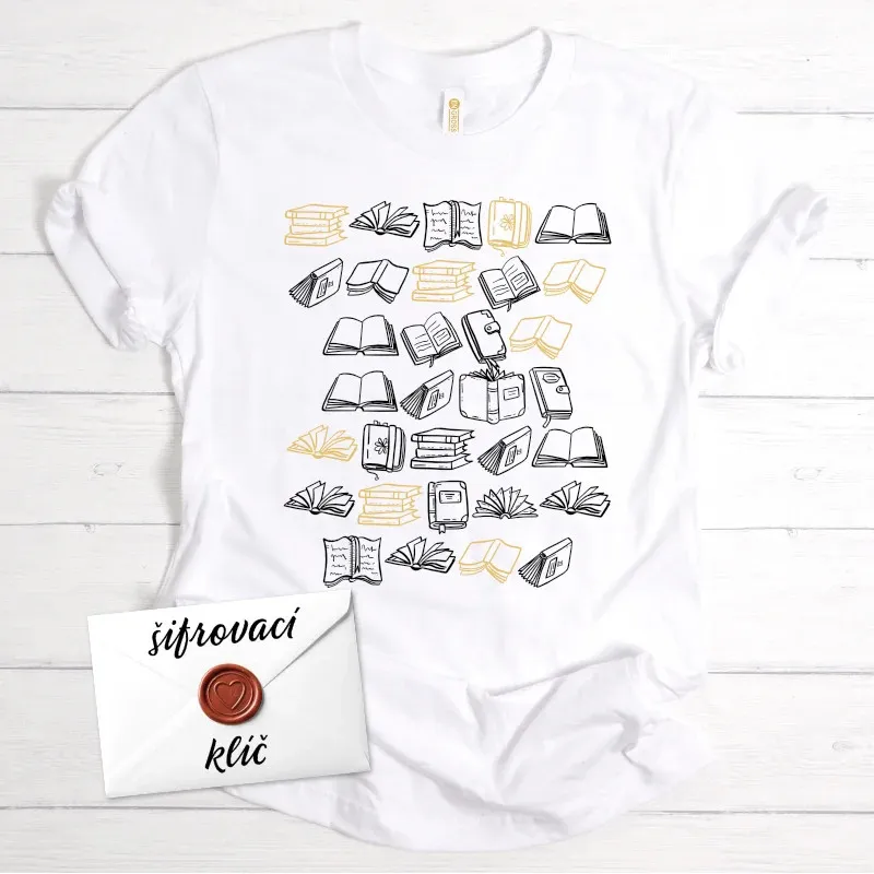 Bílé tričko s tajným vzkazem – Knihomolská šifra.