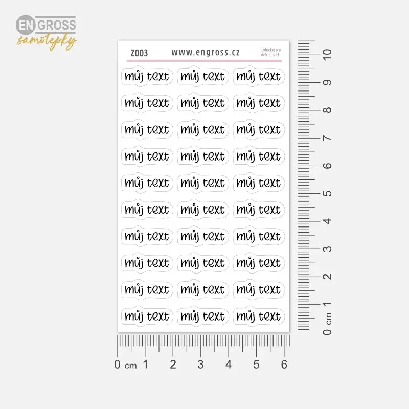 Plánovací samolepky s vlastním textem.